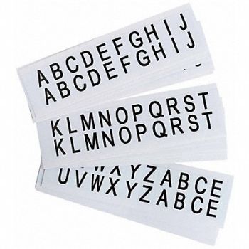 BRADY Label A Thru Z 3/4 in H Blk On Wht PK25, 3XEP5