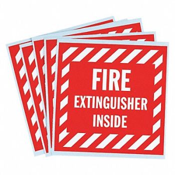 BRADY Vinyl Label 4 in x 4 in Vinyl PK5, 3XET5