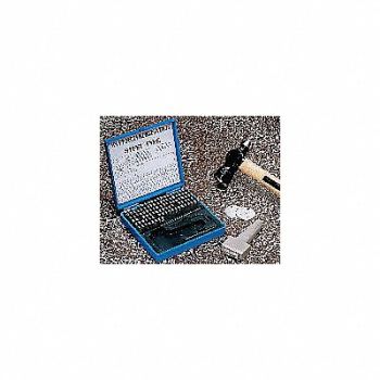 YOUNG BROS. STAMP WORKS Steel Type Marking Kit w/ Holder 3/16in, 3XEW7