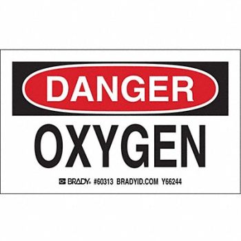 BRADY Gas Cylinder Label 3in x 5in Paper PK10, 3XEZ1