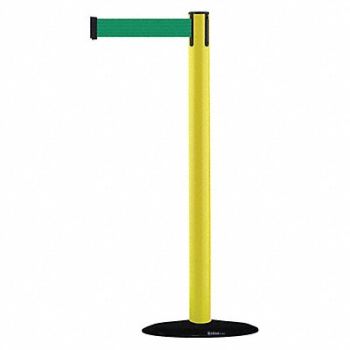 TENSABARRIER D0029 Barrier Post with Belt 7-1/2 ft L Green, 3XGC8