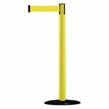 TENSABARRIER D0029 Barrier Post w/ Belt 7-1/2 ft L Yellow, 3XGC9