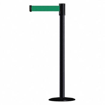 TENSABARRIER D0007 Barrier Post with Belt 7-1/2 ft L Green, 3XGE1