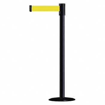 TENSABARRIER D0007 Barrier Post w/ Belt 7-1/2 ft L Yellow, 3XGE2