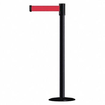 TENSABARRIER D0007 Barrier Post with Belt 7-1/2 ft L Red, 3XGE3