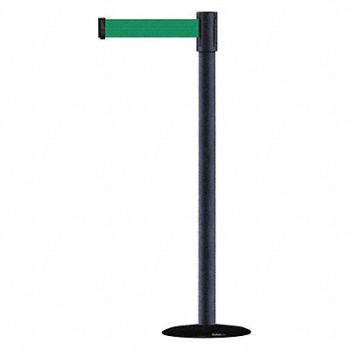TENSABARRIER D0007 Barrier Post with Belt 7-1/2 ft L Green, 3XGF3
