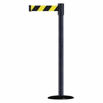 TENSABARRIER D0007 Barrier Post with Belt Texture Black, 3XGF7