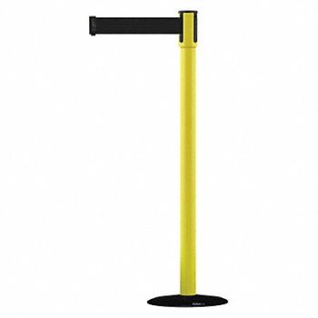 TENSABARRIER D0007 Barrier Post with Belt 7-1/2 ft L Black, 3XGJ8