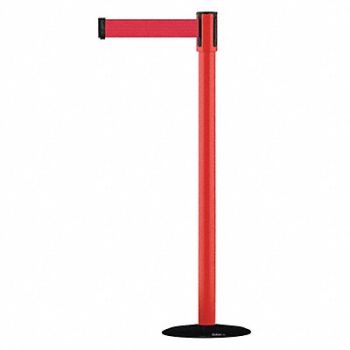 TENSABARRIER D0007 Barrier Post with Belt 7-1/2 ft L Red, 3XGL4