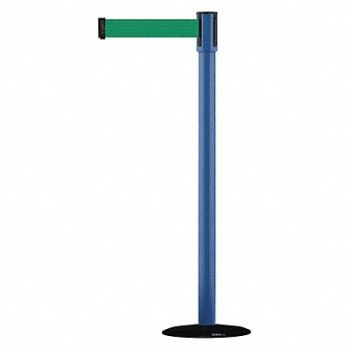 TENSABARRIER D0007 Barrier Post with Belt 7-1/2 ft L Green, 3XGN4