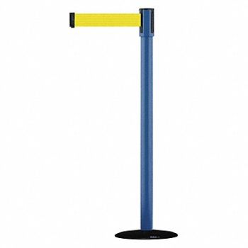 TENSABARRIER D0007 Barrier Post w/ Belt 7-1/2 ft L Yellow, 3XGN5