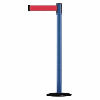 TENSABARRIER D0007 Barrier Post with Belt 7-1/2 ft L Red, 3XGN6