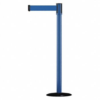 TENSABARRIER D0007 Barrier Post with Belt 7-1/2 ft L Blue, 3XGN7