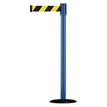 TENSABARRIER D0007 Barrier Post with Belt Blue, 3XGN8