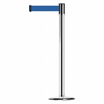 TENSABARRIER D0009 Barrier Post with Belt 7-1/2 ft L Blue, 3XGT2