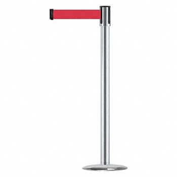 TENSABARRIER D0009 Barrier Post with Belt 7-1/2 ft L Red, 3XGU3