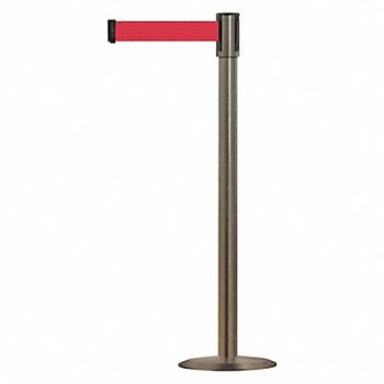 TENSABARRIER D0014 Barrier Post with Belt 7-1/2 ft L Red, 3XGW7
