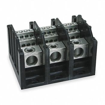 BUSSMANN Power Distr Block Al/Cu 600V AC/DC, 3XH65