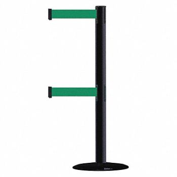 TENSABARRIER D0016 Barrier Post with Belt 7-1/2 ft L Green, 3XHH9