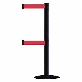 TENSABARRIER D0016 Barrier Post with Belt 7-1/2 ft L Red, 3XHJ2