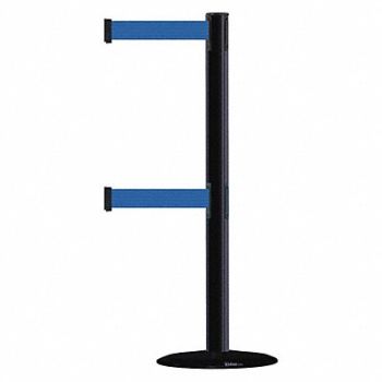 TENSABARRIER D0016 Barrier Post with Belt 7-1/2 ft L Blue, 3XHJ3