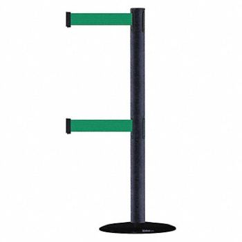 TENSABARRIER D0016 Barrier Post with Belt 7-1/2 ft L Green, 3XHK2