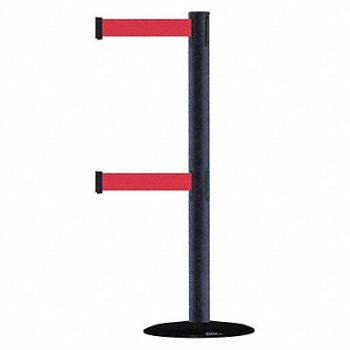 TENSABARRIER D0016 Barrier Post with Belt 7-1/2 ft L Red, 3XHK4