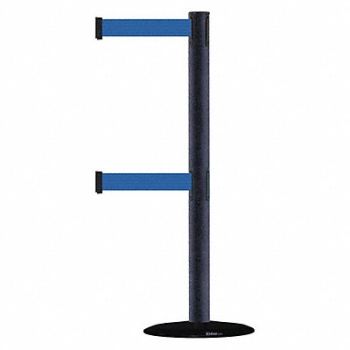 TENSABARRIER D0016 Barrier Post with Belt 7-1/2 ft L Blue, 3XHK5