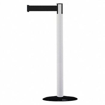 TENSABARRIER D0029 Barrier Post with Belt 7-1/2 ft L Black, 3XHU4