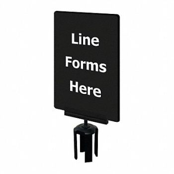 TENSABARRIER Acrylic Sign Black Line Forms Here, 3XHV4