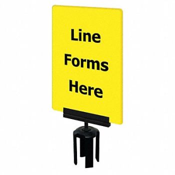 TENSABARRIER Acrylic Sign Yellow Line Forms Here, 3XHV6