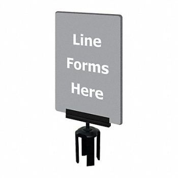 TENSABARRIER Acrylic Sign Gray Line Forms Here, 3XHV8