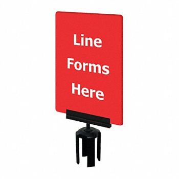TENSABARRIER Acrylic Sign Red Line Forms Here, 3XHW1