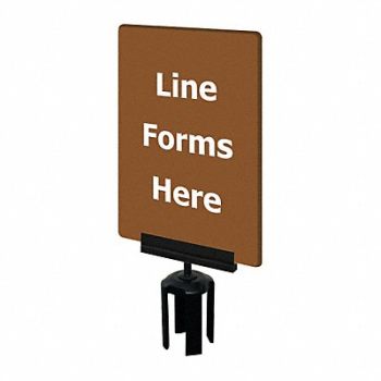 TENSABARRIER Acrylic Sign Brown Line Forms Here, 3XHW3