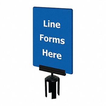 TENSABARRIER Acrylic Sign Blue Line Forms Here, 3XHW7