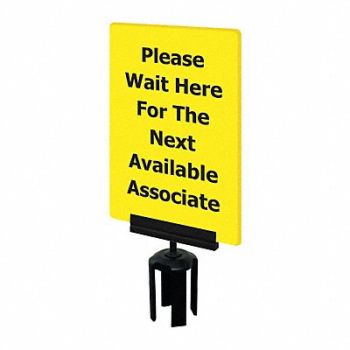 TENSABARRIER Acrylic Sign Yellow, 3XHX2