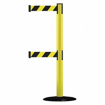 TENSABARRIER D0016 Barrier Post with Belt Yellow, 3XHX3