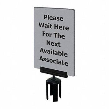 TENSABARRIER Acrylic Sign Gray, 3XHX4