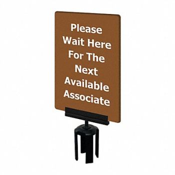 TENSABARRIER Acrylic Sign Brown, 3XHX8