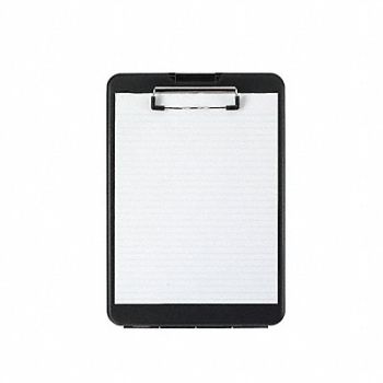 SAUNDERS Clipboard Letter Size Plastic Black, 3XJH8