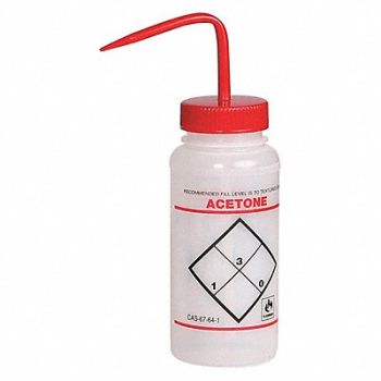 SP SCIENCEWARE Wash Bottle Std 16 oz Acetone Red PK3, 3XMN3
