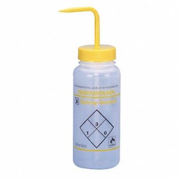 SP SCIENCEWARE Wash Bottle Std 16oz Isopropanol Yw PK3, 3XMN7
