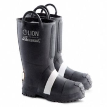 LION FIRE BOOTS BY THOROGOOD D1763 Insulated Fire Boots 10-1/2M Steel PR, 3XRG7