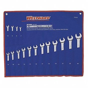 WESTWARD Combo Wrench St Steel Full Polish Offset, 3XU43