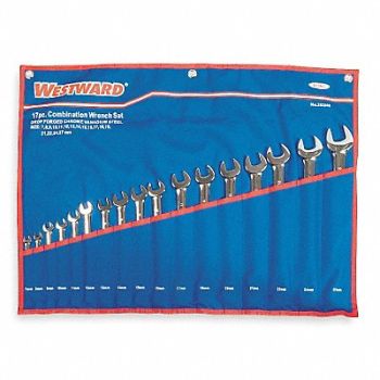 WESTWARD Combo Wrench St CV Steel Chrome Offset, 3XU46