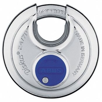 ABUS Keyed Padlock 25/32 in Round Silver PK2, 3XVY5