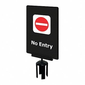 TENSABARRIER Acrylic Sign Black No Entry, 3YHE3