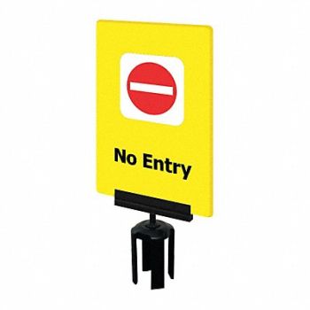 TENSABARRIER Acrylic Sign Yellow No Entry, 3YHE5