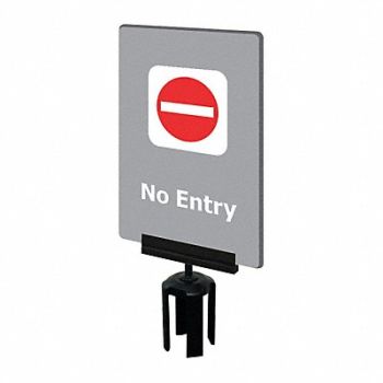 TENSABARRIER Acrylic Sign Gray No Entry, 3YHE7