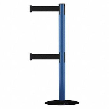 TENSABARRIER D0016 Barrier Post with Belt 7-1/2 ft L Black, 3YHF3